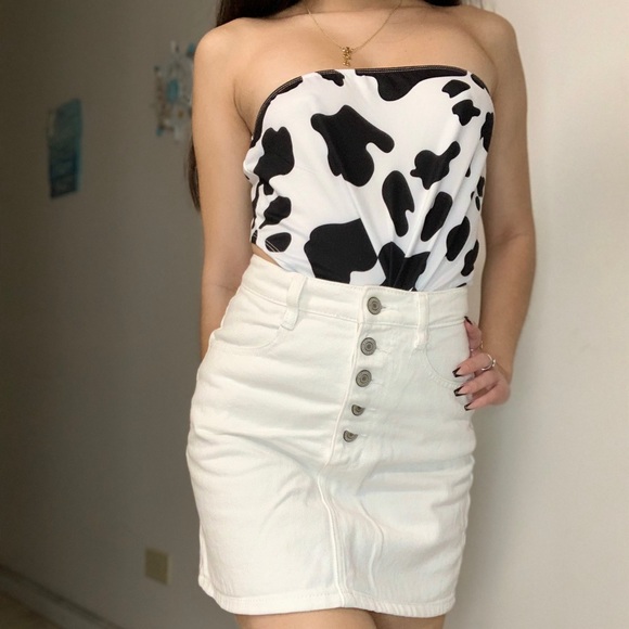 Brandy Melville white Crosby denim skirt - Picture 2 of 7